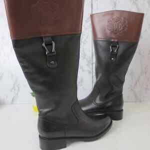 NWOT Blondo Black / Brown Riding Boot Womens Size 6W